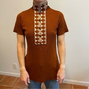Vintage burnt orange woolen tunic!
